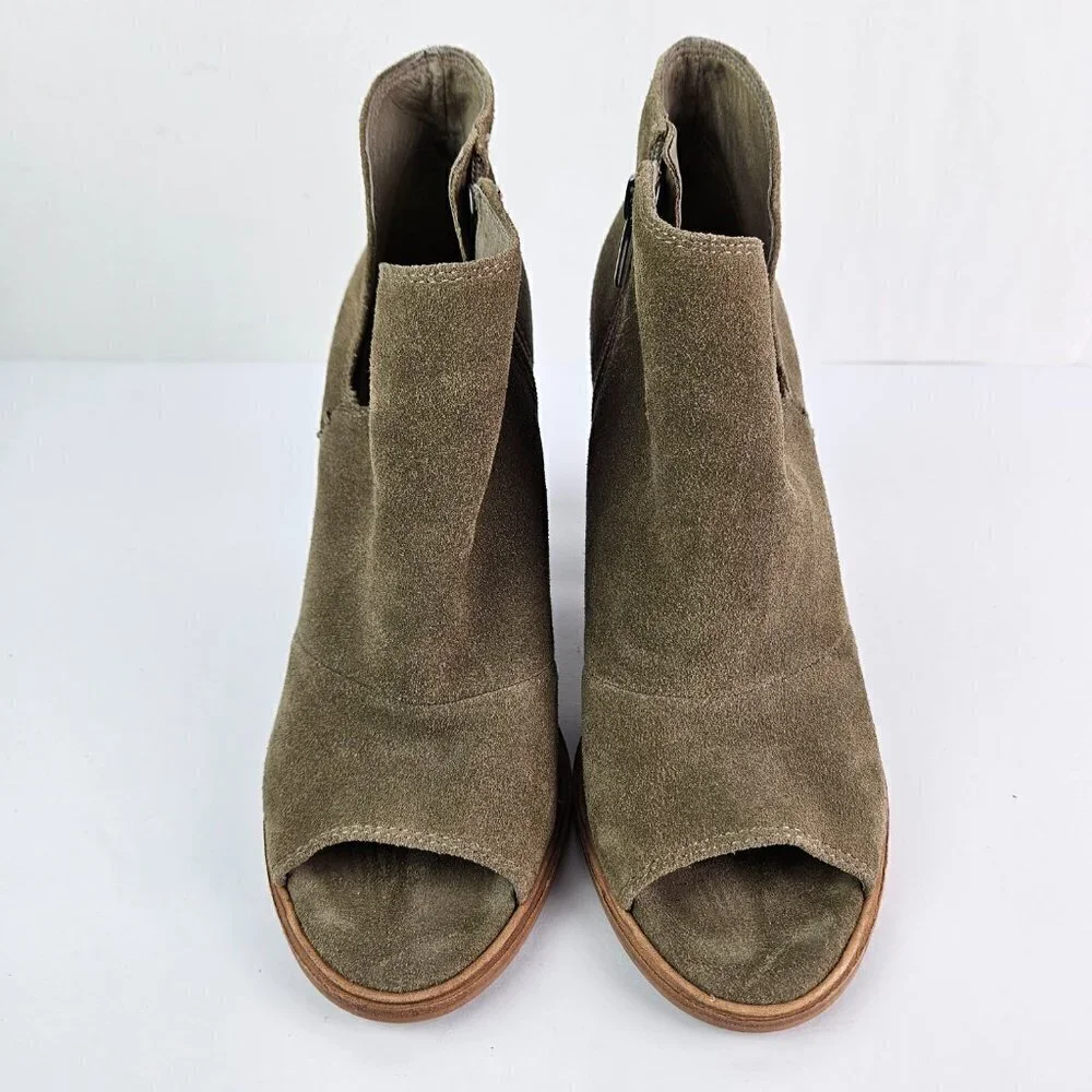 Vince Camuto Katleen Prairie Dust (Taupe) Suede Peep Toe Ankle Boot 8